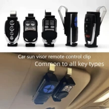 Set Organizer Pelindung Matahari Mobil, Klip Kacamata Pelindung Matahari Mobil, Klip Tiket, Klip Kacamata, Bahan ABS Tahan Lama, Cocok Untuk Semua Mobil - A - View 3