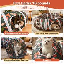 Indoor Entertainment Cat Tunnel, Tear-Resistant Cat Play Tube With Interactive Ball, Foldable Pet Tube For Cats, Puppies, Rabbits Outdoor Exercise (8-Shaped, S-Shaped) - Multicolor - View 5
