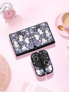 1pc Purple Floral Cute Rabbit Cartoon Style Switch Protective Case, Compatible With Switch 2 (2025)/Switch OLED/Switch, Made Of Soft TPU Material, No Disassembly Required, Anti-Drop Anti-Dust, Multiple Colors Available, Best Gift Compatible With Switch Players - View 12