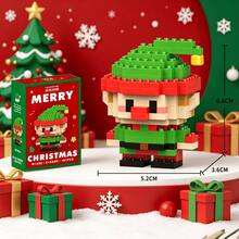 Christmas Micro Particle Building Blocks, 12 Styles Santa Claus Snowman Christmas Tree Reindeer Assembly Blocks, Children's Educational Handmade Puzzle Toys, Holiday Gift Small Ornaments - Multicolor - View 11
