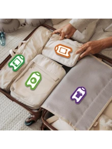 Wasserdichte selbstklebende PVC-Gepäck-Klassifizierungsaufkleber, 6 Stile, Reiseorganisationsetiketten, reißfest, lichtecht, geeignet für Aufbewahrungsboxen, Rucksäcke, Medikamentenschachteln, Toilettenartikel und Elektronikgeräte-Aufbewahrungstaschen, Reisekoffer-Klassifizierungsmarkierungsaufkleber, geeignet für Urlaub, Camping, Geschäftsreisen, Schlafzimmerdekoration, Schulanfang - Übersicht 8