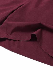 Men's Summer Casual Sports Shorts, Drawstring Waistband, Side Zipper Pockets, Minimalist Design, Comfortable And Cool, Suitable For Daily Casual And Outdoor Sports - Burgundy - View 6