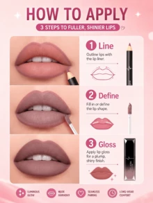 Pudaier Matte Lip Gloss And Lip Liner Set - Soft Matte Velvet Finish, Long-Lasting Waterproof, Nude And Bold Shades, Suitable For All Occasions Lip Makeup Set, Compatible With Multiple Makeup Styles - 11+02 - View 5