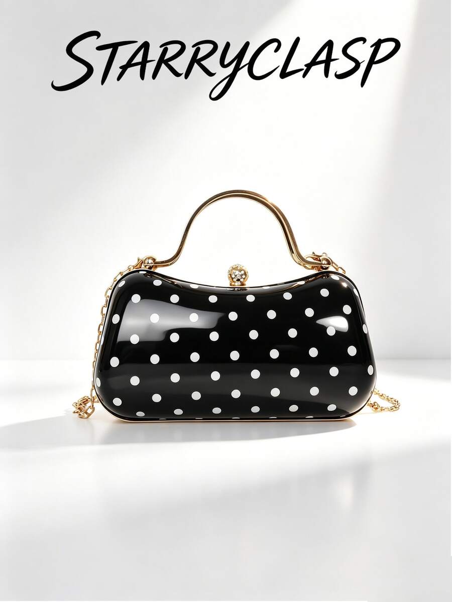 Fashion Party Evening Clutch Bag - Black - View 1