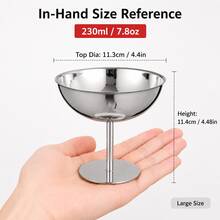 1 Set Stainless Steel Ice Cream Cup, Dessert Bowl, Round Pedestal Pudding Tray, Salad Fruit Yogurt Snack Candy Plate, Suitable For Party Use - Silver - View 13