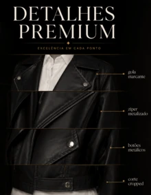 Women's Premium PU Leather Jacket – Elegance & Fashion Blogger Style - Women's Biker Jacket - Cropped Biker Jacket - Versatile Piece From Basic To Chic - 黑色 - View 2