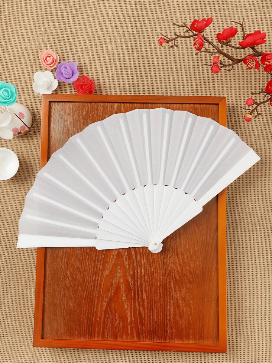 Flat Folding Fan, Modern Style, Suitable For Home Use - White - View 1