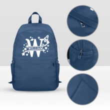 Custom Name Backpack Star Rocket Monogram Print School Bag Back To School Gift Custom Text Lightweight Casual Daypack For All Students - Style 03 - View 2