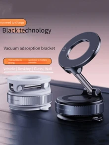 2026 New Adjustable Foldable Large Suction Cup Magnetic Car Phone Holder, Strong Magnetic Adsorption, 360° Rotation, Vacuum Suction Cup Installation On Dashboard, Suitable For Bathroom Tiles And Glass Surfaces, ABS Material, Round, Car Accessories, Fashion Design | Father's Day/Valentine's Day PS: Only Supports Installation On Smooth Surfaces - Multicolor - View 3