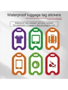Wasserdichte selbstklebende PVC-Gepäck-Klassifizierungsaufkleber, 6 Stile, Reiseorganisationsetiketten, reißfest, lichtecht, geeignet für Aufbewahrungsboxen, Rucksäcke, Medikamentenschachteln, Toilettenartikel und Elektronikgeräte-Aufbewahrungstaschen, Reisekoffer-Klassifizierungsmarkierungsaufkleber, geeignet für Urlaub, Camping, Geschäftsreisen, Schlafzimmerdekoration, Schulanfang - Übersicht 4