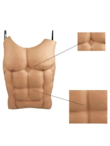 1pc Funny Gym Costume, Halloween Party Outfit - Lightweight EVA Muscle Shirt With Adjustable Shoulder Straps - Unisex Bodybuilding Simulation Costume - Playful Prank & Workout Easy-To-Wear Muscle Armor, Sporty Style, Fun Accessory, Durable Fake Armor - A - View 1