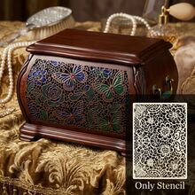 Vintage Lace Floral Butterfly Reusable Stencil, Exquisite Peony Rose Scroll Vine Floral Pattern Painting Template, Plastic Romantic Art Handmade Painting Stencil, Suitable For Wall, Fabric, Canvas DIY Home Decor And Aesthetic Decoration Projects - Vintage Lace - View 6