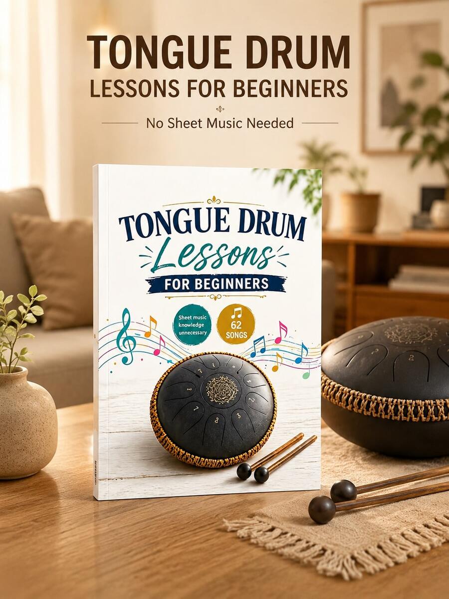 Tongue Drum Tutorial Notebook For Beginners: 62 Simple Songs For Absolute Beginners-Play Without Sheet Music Or Prior Experience School Supplies - Multicolor - View 1