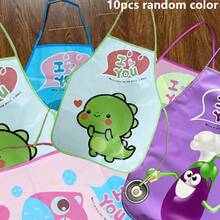 10pcs/1pc Cartoon Kids Painting Waterproof Apron, Durable Non-Woven Polyester Fabric Easy To Clean, Suitable For Craft Classes, Home Handwork - Multicolor - View 11