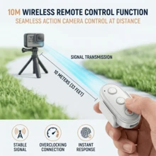 Wireless Camera Remote Control, Compatible With/Action Camera/Phone/360 Degree Camera And Other Devices, With Wireless Shutter Function, Suitable For Outdoor Sports, Video Recording, Selfie And Travel. Built-In 55mAh Battery - View 5