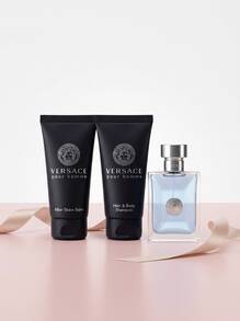 Versace Pfor 男士 3 件套礼品套装（0.17 盎司淡香水喷雾 + 0.8 盎司沐浴露 + 0.8 盎司须后膏）男士香水套装清新木质男士礼物适合男朋友丈夫父亲兄弟生日毕业派对旅行露营户外学校校园旅行节日周年纪念秋季万圣节秋季造型 - EDT 3件迷你套裝 - 查看 1