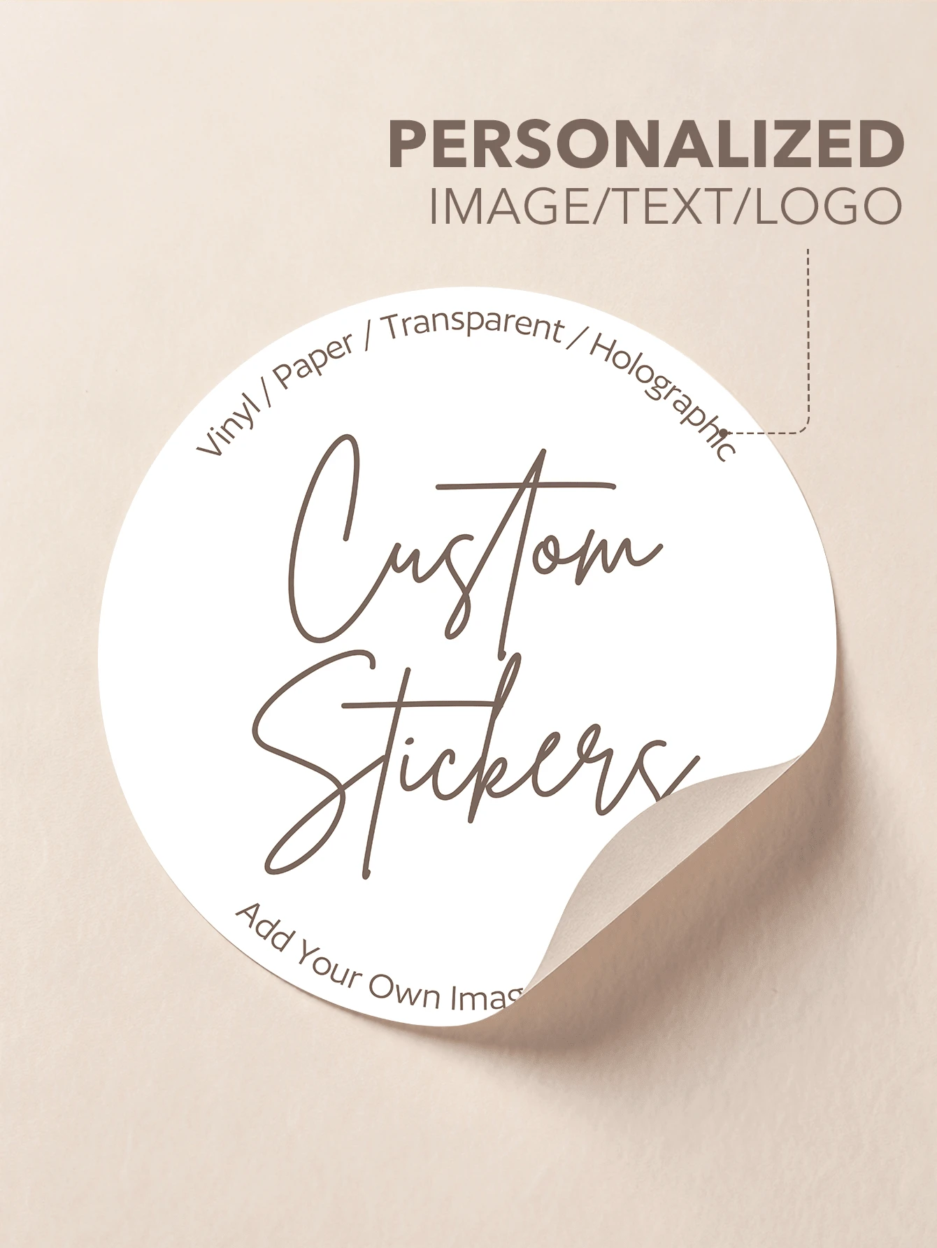 4cm 16-1000pcs Custom Personalized Stickers, Logo Holographic Business Waterproof Stickers Any Size, 5/6/7cm Custom Labels, Postage Order Wedding Party Birthday Halloween Thanksgiving Christmas Gift Stickers, Baby Shower Gift, Unique Gift