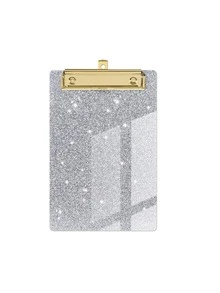 Sparkling Sequin Acrylic Clipboard, Durable PMMA Material, 6 Vibrant Colors, With Metal Frame And Glittering Sequins, Compact And Portable Design, Suitable For Classroom, Office, School, Notebook And Diary, Teacher Gift, Back To School - Multicolor - View 12