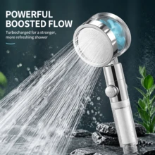 High Pressure Handheld Showerhead With Filters Vortex Hydro Jet Turbo Propeller 360 Degrees Rotating Easy Install(Color Shipped Randomly) - Multicolor - View 10