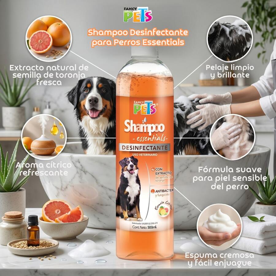 Fancy Pets Essentials Dog Shampoo 250 Ml With Grapefruit Seed Extract And Citrus Scent - 500ml - View 1