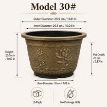 Extra Large Extra Thick Resin Thickened Large Flower Pot For Iron Tree, Fruit Tree, Balcony, Yard, Planting Trees And Growing Lotus - B - View 3