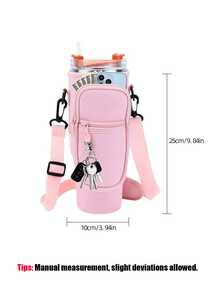 Seka Paul 40oz Glass Water Bottle Sleeve, Neoprene Crossbody Bag With Phone Pocket, Adjustable Shoulder Strap, Suitable For Hiking, Camping, Fitness, Vacation Cruise Essentials, Travel Essentials, Back To School - Multicolor - View 12