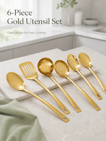 Ergonomic Gold Kitchen Utensil Set To Handle Cooking Tasks And Serving Effortlessly Premium Stainless Steel Cooking Tools For Professionals And Couples Elegant Dinner Forks Perfect For Every Home Kitchen Decor And Cooking Preparation Kitchen Utensils