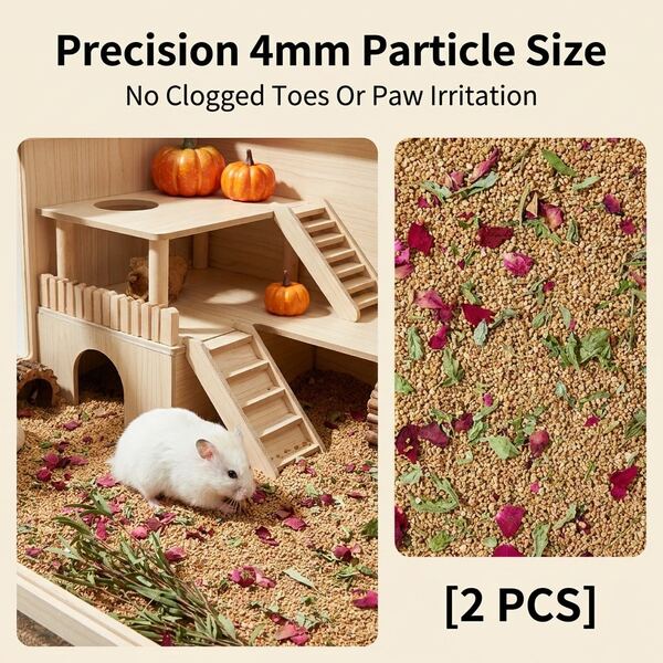2PCS 500g/1200g Large Capacity Deodorizing Absorbent Clumping Low Dust Natural Walnut Shell Hamster Bedding, Original Wood Brown Asymmetrical Particles Polished Smooth Non-Prickly Siftable Reusable Toilet & Decor Dual-Use For Hamster, Pudding Hamster, Tri-Color Hamster, Fancy Rat, Dry Cage Bedding Pet Supplies