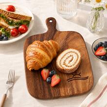 2PCS/1PC Walnut Wood Carved Cutting Board, Sunrise Carved Steak Board, Desktop Decor Cutting Board, Fashion Long Handle, Solid Wood, For Cutting Meat, Cheese, Bread, Vegetables And Fruits - Charcuterie Board Cheese Serving Board - View 7
