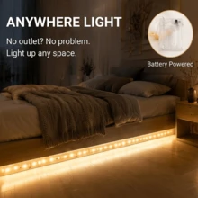 Battery Powered Under Cabinet LED Light Strip Warm White, Flexible LED Light Strip Suitable For Kitchen Cabinet Countertop Shelf Lighting Home Decor (Battery Not Included) - Battery Box LED Light Strip - View 2