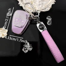 Compatible With Jeep Liberty, Compass, Chrysler Straight Key, Electroplated White Edge TPU Anti-Scratch Protective Case, Women's Minimalist Style, Full Coverage Anti-Drop, Wear-Resistant, Dust-Proof, Exquisite Versatile, Gift Choice, Modification Protective Case, Fits Chrysler Straight Key, Car Accessories, Machine Parts, Key Fob Cover - Logo Rope - View 7