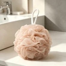 1 pieza Esponja de baño exfoliante de encaje ultrafino, bola de lufa con forma de flor de espuma rica y esponjosa, malla de exfoliación suave y delicada, adecuada para limpieza profunda de cara, Body y espalda, accesorio de baño SPA doméstico duradero y cómodo, adecuado para la ducha diaria - rosa - Ver 19