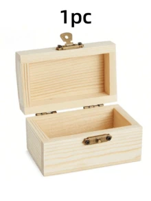 Kotak Perhiasan Kayu Pinus 1/2/4/6/10 buah, Kotak Penyimpanan Kayu Solid, Kotak Hadiah Dekoratif Persegi Panjang yang Dilukis Tangan, Untuk Penyimpanan Perhiasan, Pajangan Meja Kamar Tidur, Dekorasi Rumah dan Hadiah - MultiWarna - View 11