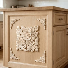5pcs Solid Wood Carving Rose Decals And Rose Horn Flowers, Home Decorations, Suitable For Cabinets, Doors And Windows, Furniture, Background Walls, Porches, Offices And Other Decorations, Holiday Decorations, DIY Decorations. - Multicolor - View 8