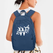 Custom Name Backpack Star Rocket Monogram Print School Bag Back To School Gift Custom Text Lightweight Casual Daypack For All Students - Style 03 - View 3