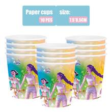 41pcs K-POP Girl Group Theme Party Set, Suitable For 10 People, Disposable Birthday Party Tableware, Including Plates, Cups And Napkins. Holiday Decoration Supplies, Suitable For Camping, Picnic, Backyard BBQ And Party Decoration, Also Ideal Decoration For Halloween, Christmas And Party, And A Great Surprise Gift For Fans. - Multicolor - View 9
