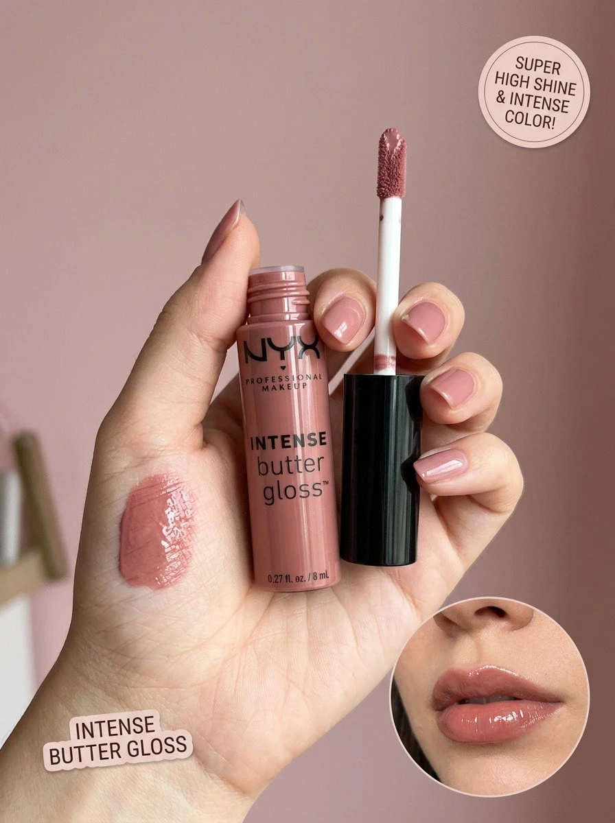 NYX Butter Gloss 16 Praline 0.27oz/8ml – Lip Gloss, Non-Sticky, For Women, Praline, Suitable For Daily Wear - 16 Praline - View 1