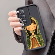 1件創意個性化聖母瑪利亞雕像防摔手機殼，加厚防滑保護套，適用於 iPhone、Honor、Galaxy - 黑色 - 查看 3