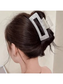 1 Piece Of Spring/Summer ABS Material Bohemian Sweet Blue White Marble Pattern Gradient Square Hair Claw Fresh Forest Style School - Multicolor - View 3