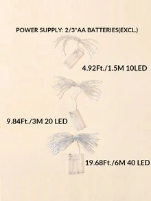 1件裝萬聖節紫色LED燈串，電池供電萬聖節LED裝飾燈，萬聖節戶外裝飾仙女燈，萬聖節派對燈 - 紫色光 - 查看 11