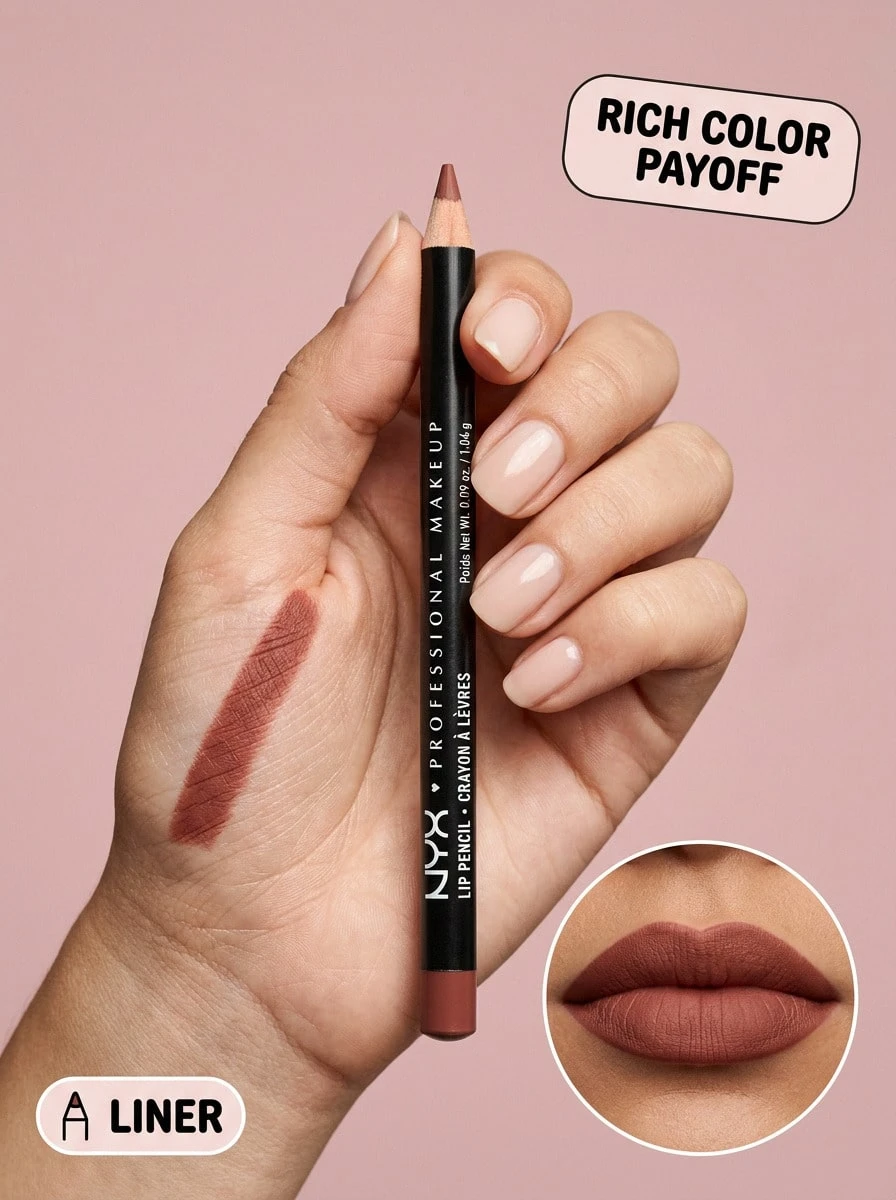 NYX Slim Lip Pencil Ever (SPL828) 0.03oz/1.04g – Long-Wearing Matte Finish For Precise Lip Contouring, Creamy Texture For Smooth Application, Ideal For Daily Beauty Routine And Professional Makeup Looks - Ever (SPL828) - View 1