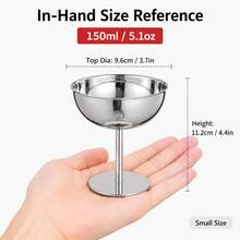 1 Set Stainless Steel Ice Cream Cup, Dessert Bowl, Round Pedestal Pudding Tray, Salad Fruit Yogurt Snack Candy Plate, Suitable For Party Use - Silver - View 11