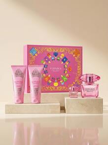 Versace Bright Crystal Absolu 女士四件套（100毫升香水+100毫升沐浴露+100毫升身体乳+100毫升香水） 3.4盎司/100毫升*2+0.17盎司/5毫升+3盎司/90毫升 快速吸收，性感柔滑，琥珀麝香，红木香调 适合送给女友、妻子、母亲、朋友 生日 毕业派对 旅行 露营 户外活动 校园旅行 节日 周年纪念 办公室 秋季 圣诞节 秋季妆容 - EDP 4 件套 - 查看 1
