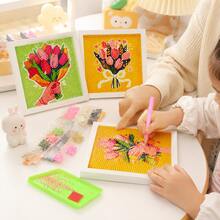 مجموعة مواد رسم الألماس DIY بموضوع باقة الزهور، أنماط متعددة لزهور التوليب، فن ملصقات الراين ستون، مجموعة حرفية فسيفساء يدوية للأطفال والبالغين، زينة سطح المكتب، ديكور جدار الغرفة، هدية عيد الميلاد وعيد الأم، تُباع بشكل فردي - متعدد الألوان - مشاهدة 2
