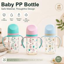 1 buah Botol PP 240ml/8oz, Mudah Digenggam, Tahan Panas, Ringan, Cocok untuk Botol Kelinci Lucu untuk Anak Kecil - MultiWarna - View 2