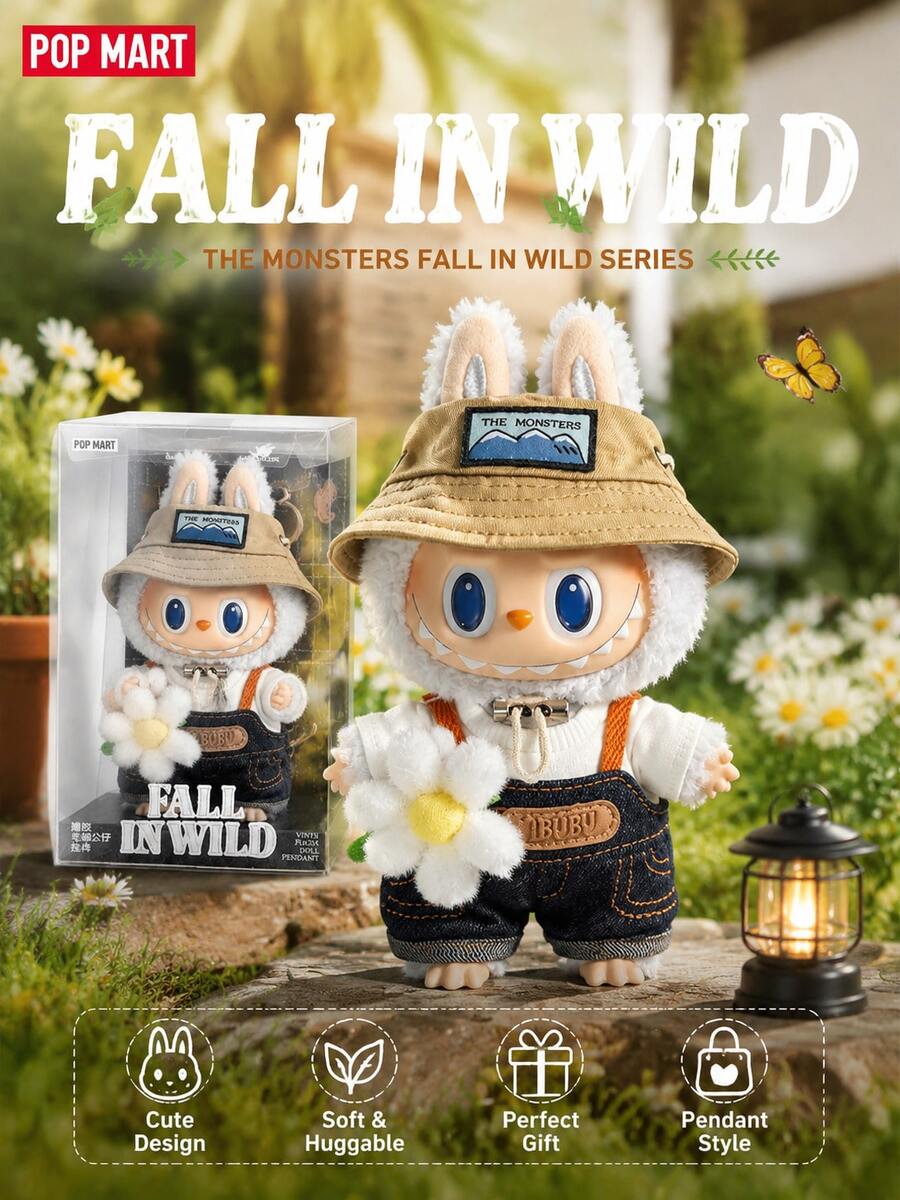 THE MONSTERS Spring Home Wild Series Plush Keychain,Labubu Fan Plush Pendant Collectible,Cute Plush Doll Charm,Backpack Accessory,Holiday Party Gift - Multicolor - View 1