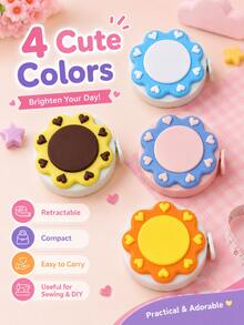 Cute Retractable Measuring Tape Set, Portable Mini Sewing Ruler For DIY Craft, Tailoring & Daily Measuring - A - View 1