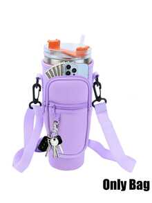 Seka Paul 40oz Glass Water Bottle Sleeve, Neoprene Crossbody Bag With Phone Pocket, Adjustable Shoulder Strap, Suitable For Hiking, Camping, Fitness, Vacation Cruise Essentials, Travel Essentials, Back To School - Multicolor - View 18