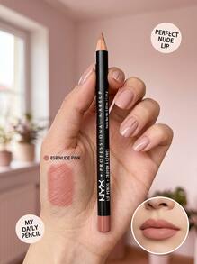 NYX Slim Lip Pencil 858 Nude Pink 0.03oz/1.04g – Lip Liner, Long-Wearing, For Women, Nude Pink, Suitable For Daily Beauty Routine - 858 Nude Pink - View 1