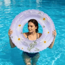 Summer Pool Daisy Swim Ring PVC Inflatable Transparent Swim Ring Thickened Material Swim Ring Water Sports - Daisy Swim Ring - View 5